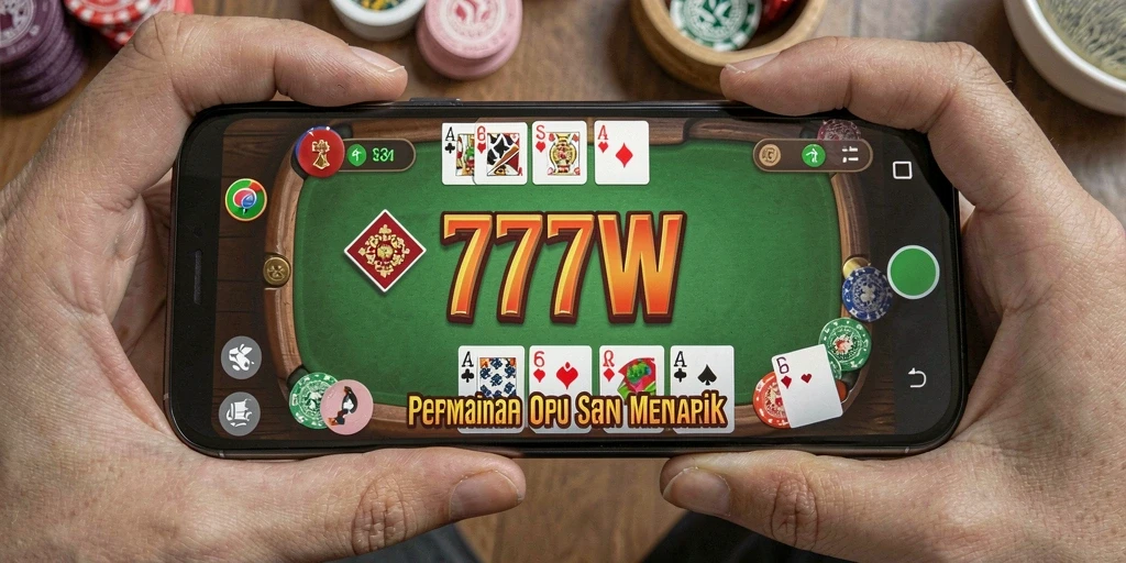 Screenshot gameplay 7777W dengan tampilan menarik permainan Gaple.