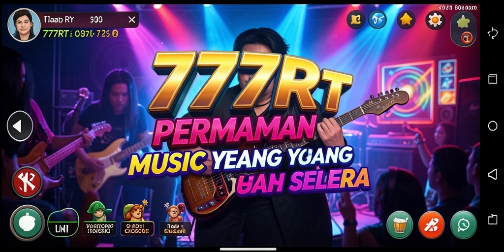 Screenshot gameplay 777RT yang menampilkan tantangan musik yang menyeronokkan.