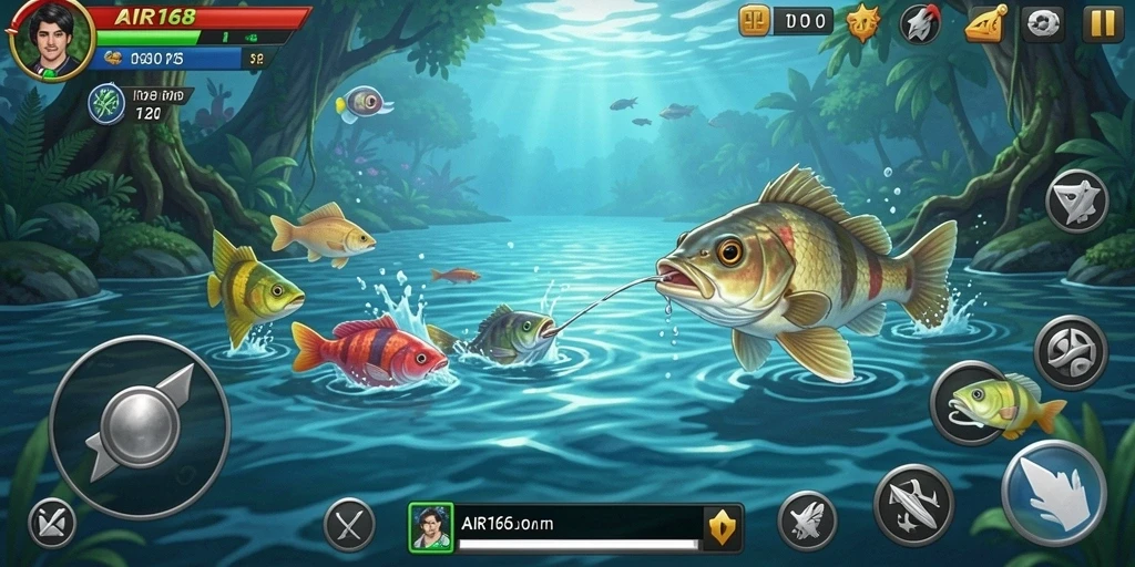 Tangkapan ikan besar di AIR168 dengan latar belakang yang indah.