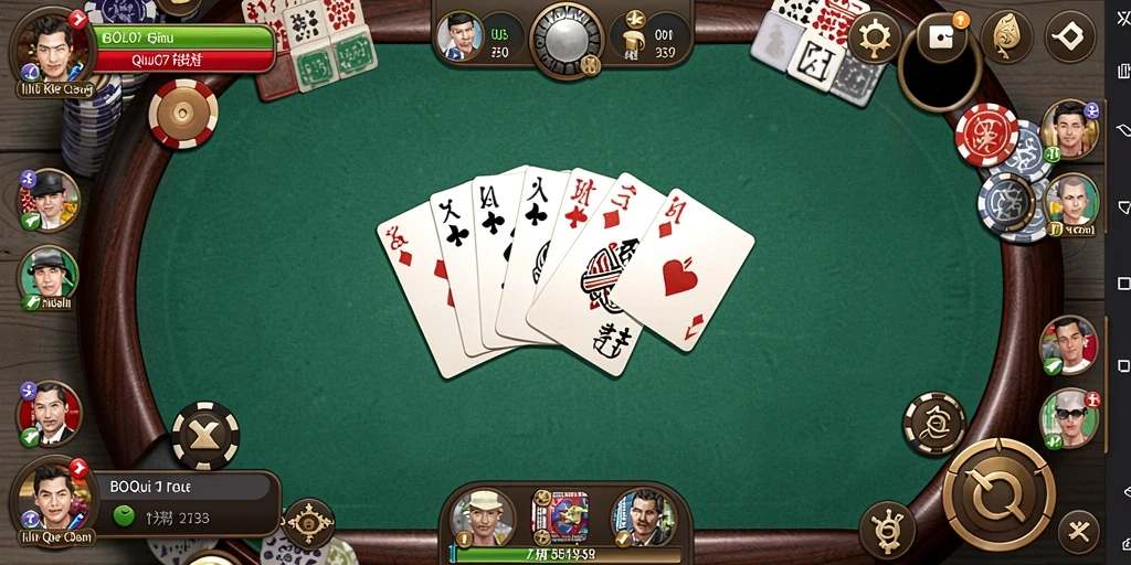 Screenshot gameplay QiuQiu BOLA07 dengan antarmuka menarik.