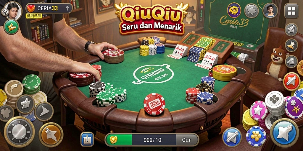 Screenshot gameplay CERIA33 yang menampilkan suasana permainan QiuQiu.