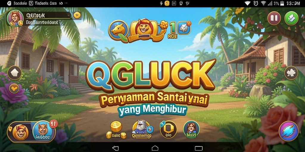 Tampilan gameplay QGLUCK yang menyenangkan dan penuh warna.