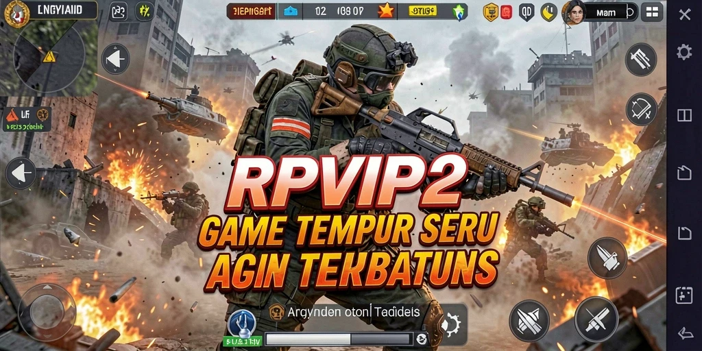 Screenshot RPVIP2 menunjukkan aksi tempur yang intens dan mendebarkan.