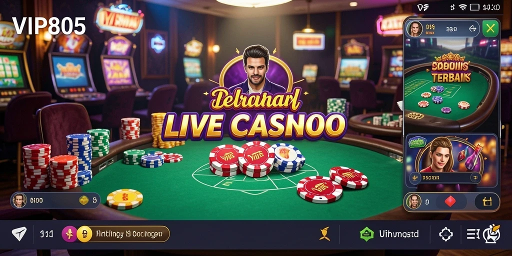 Tangkapan layar gameplay Live Casino di VIP805 yang menunjukkan suasana permainan.